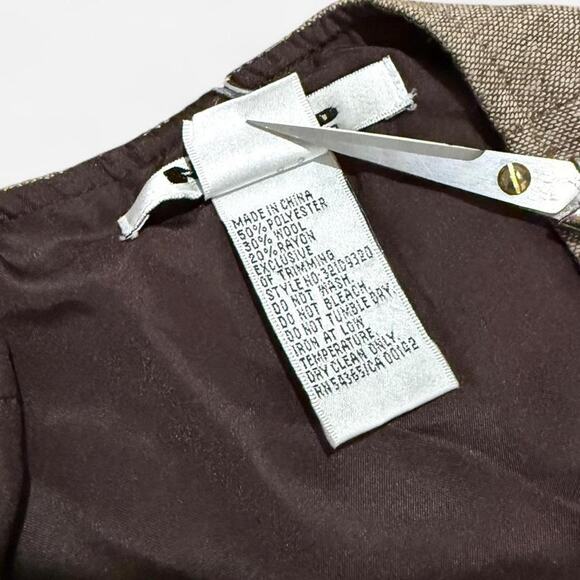 VTG Y2K Nygard Brown & Gold Boho Medallion Wool Blend Knee Length Skirt - Picture 8 of 8